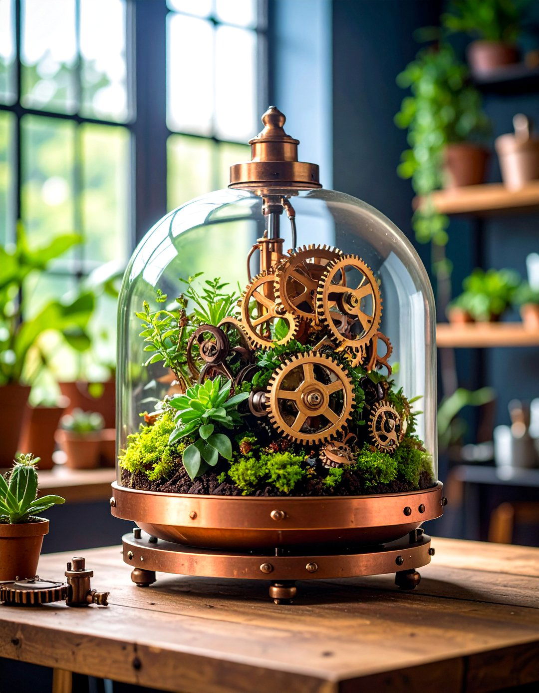 Steampunk Industrial Vintage Terrarium - 25 Terrarium Ideas