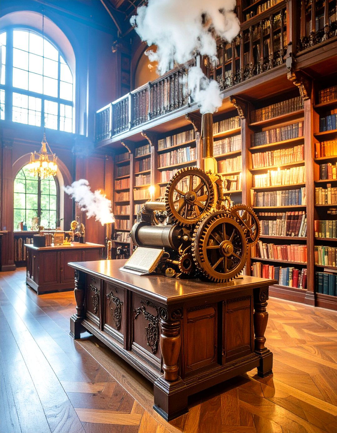 Steampunk Mechanical Reading Machine - 25 Library Murals