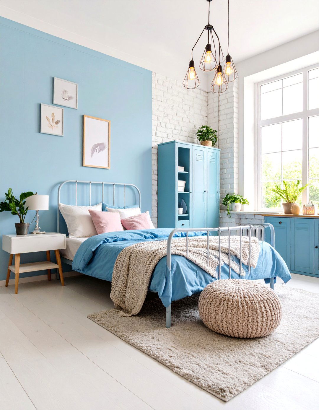 Steel Blue Girls Bedroom with Industrial Loft Design - 25 Girls Blue Bedroom Ideas