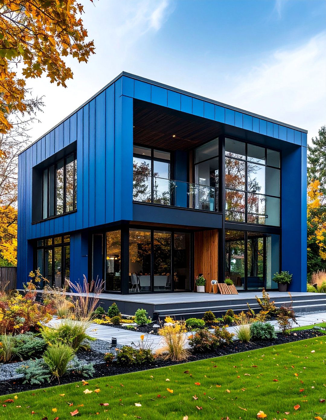 Steel Blue Industrial Modern Appeal - 25 Blue Exterior House Colors
