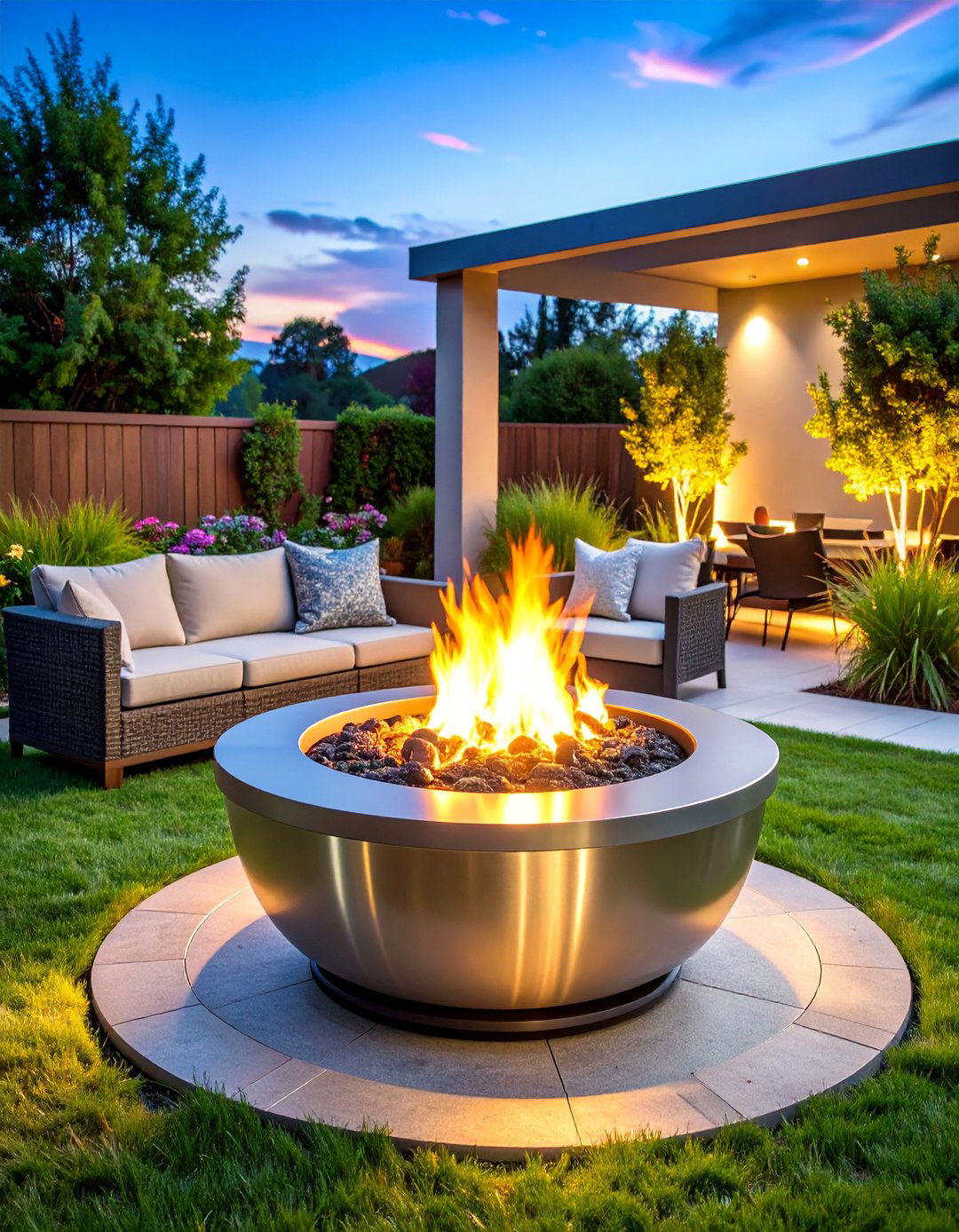 Steel Fire Pit with Removable Ring Insert - 25 Metal Fire Pit Ideas
