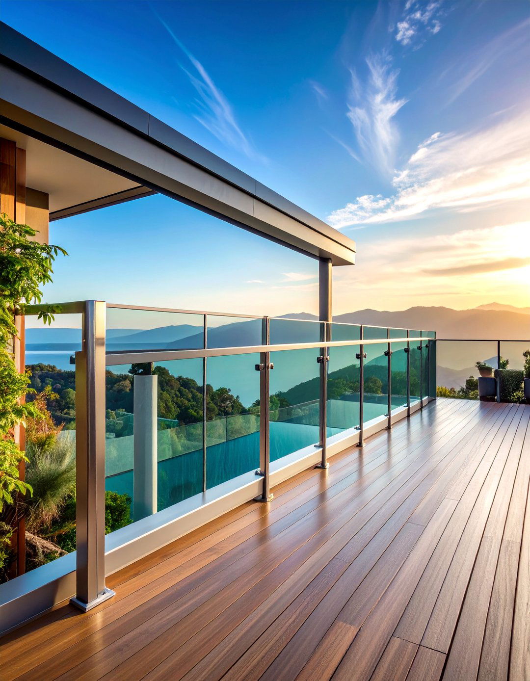 Steel Frame Glass Panel Deck Railing - 25 Metal Deck Railing Ideas