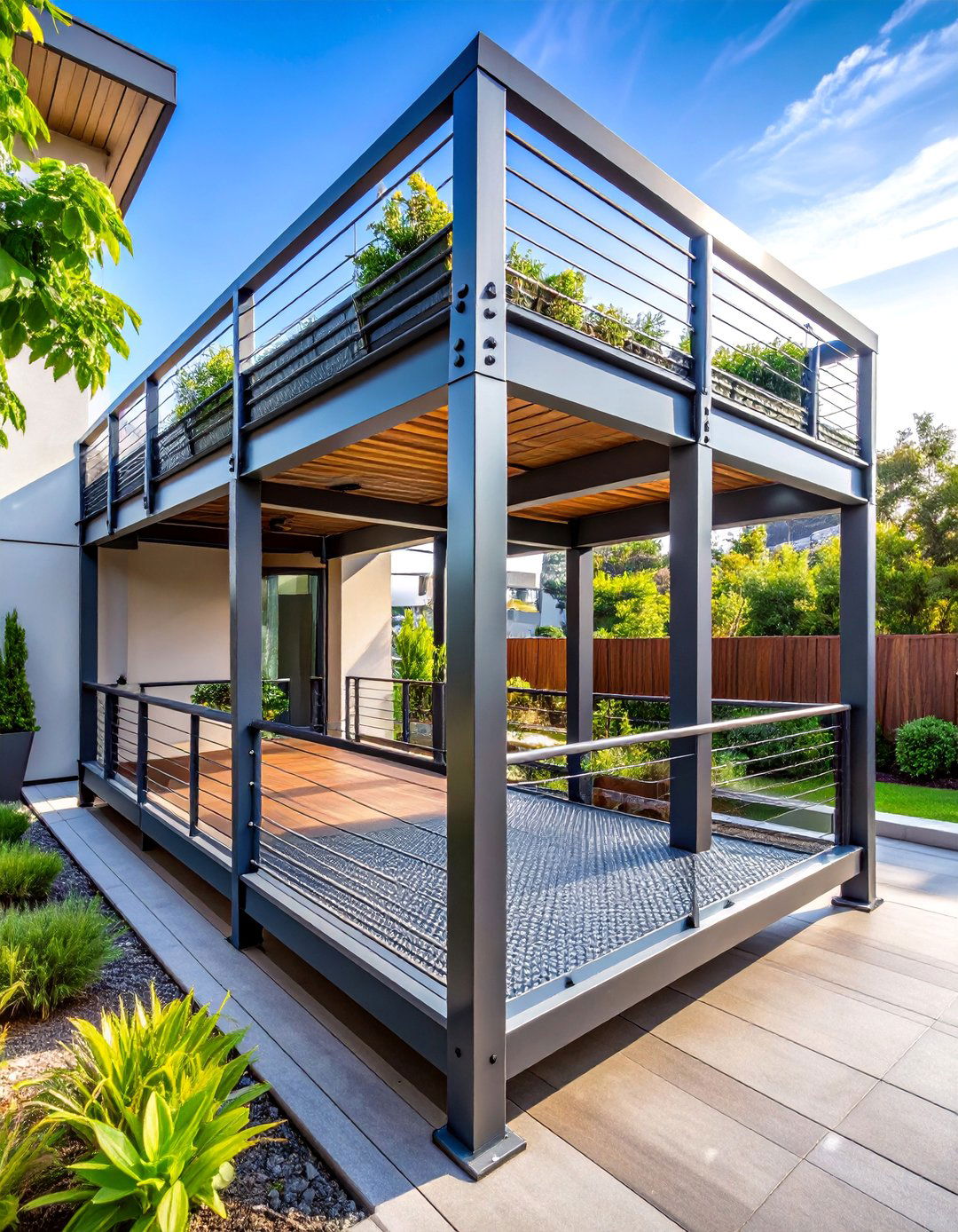 Steel Industrial Catwalk with Safety Features - 25 Elevated Walkway Ideas