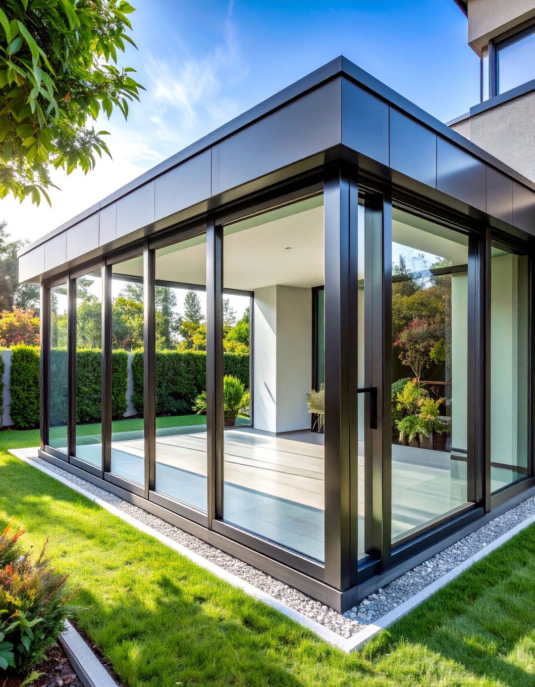 Steel and Glass Corner Fence Panels - 25 Corner Fence Ideas
