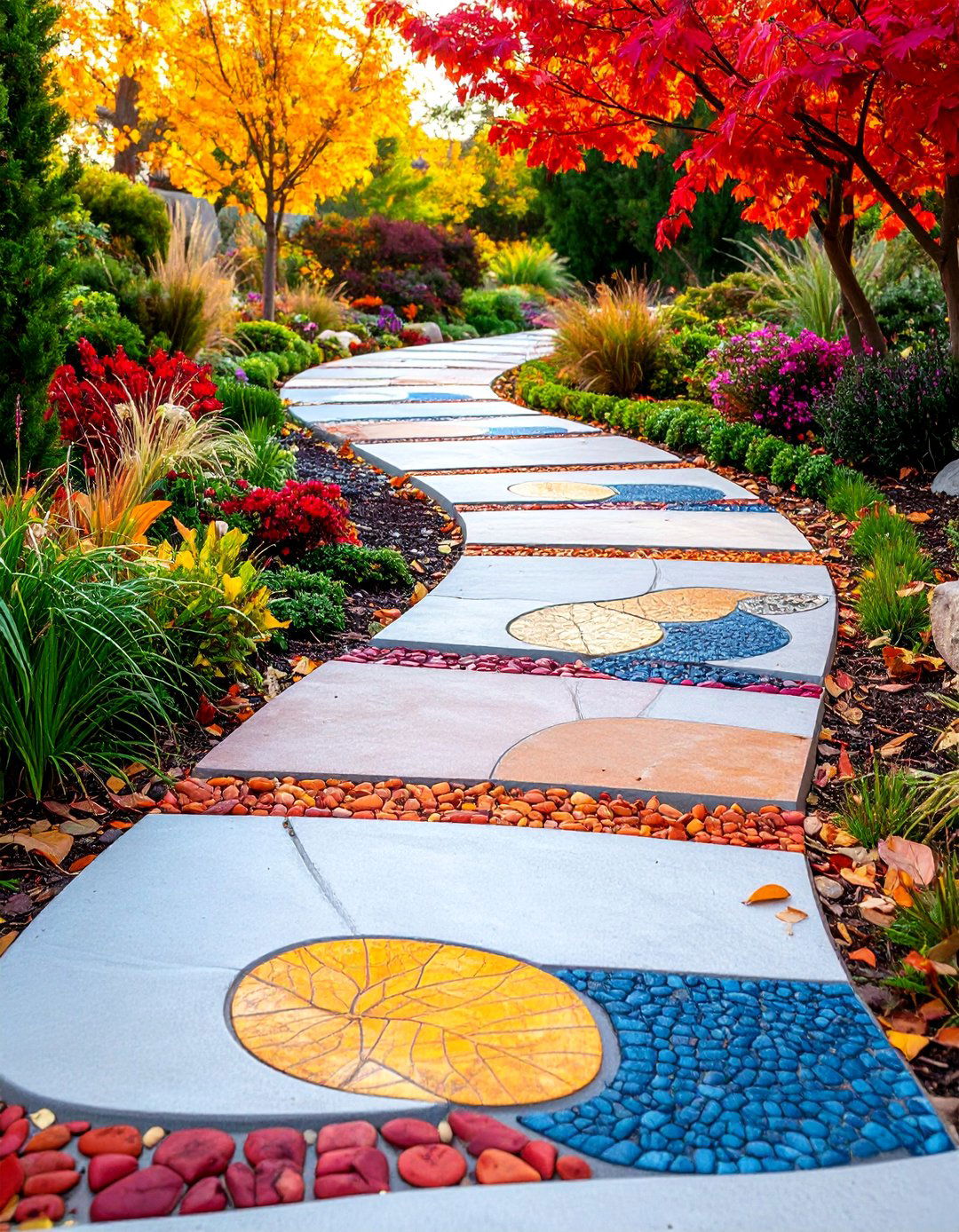 Stepping Stone Art Path Design - 25 Garden Art Ideas
