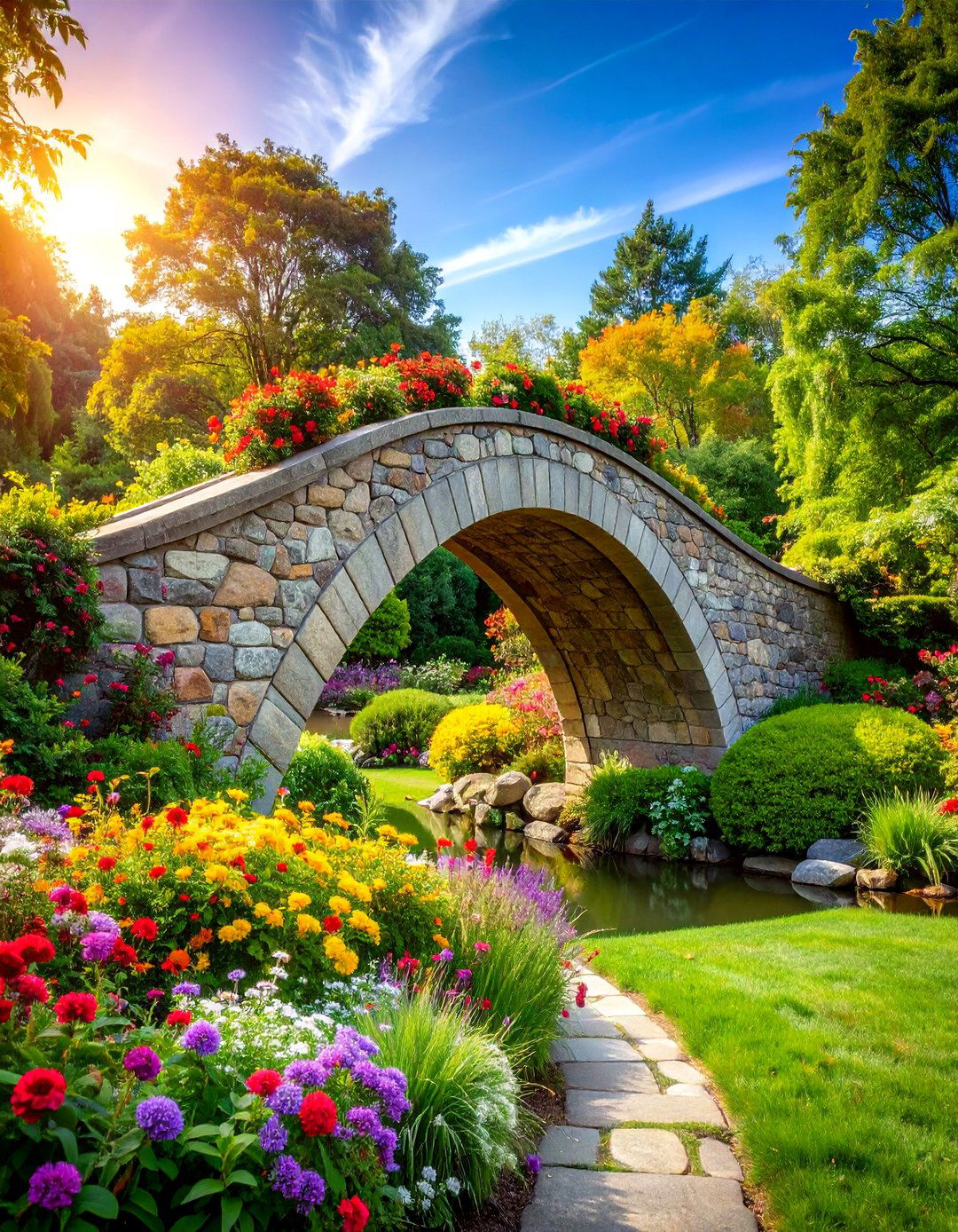 Stone Arch Garden Bridge - 25 Garden Bridge Ideas