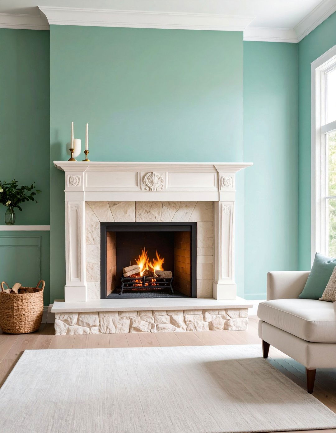 Stone Hearth with Minimal Surround - 25 Scandinavian Fireplace Ideas