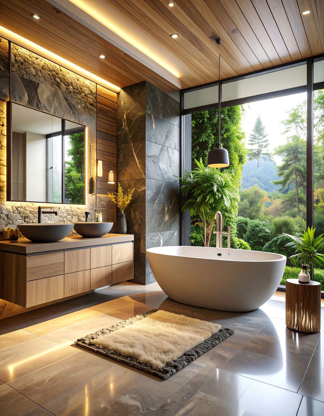 Stone Look Composite Panels - 25 Bathroom Wall Paneling Ideas