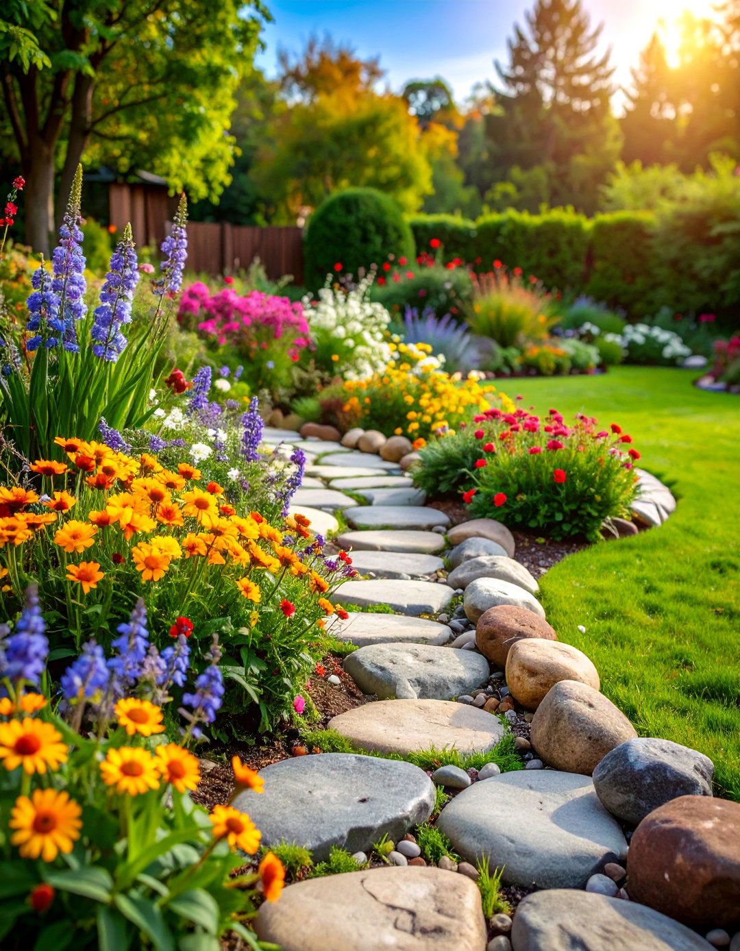 Stone Rock Garden Edging - 25 Recycled Garden Edging Ideas