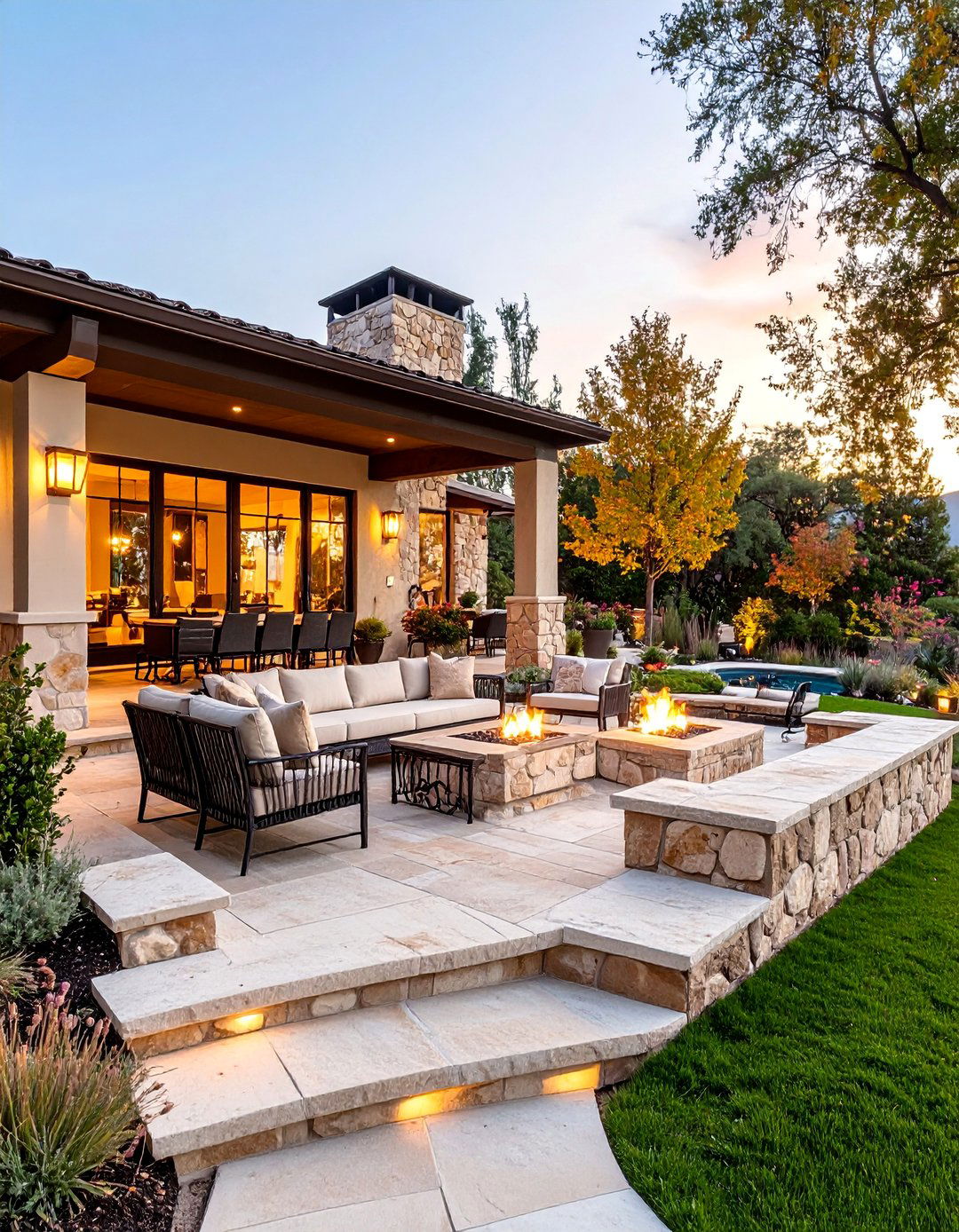 Stone Side Porch with Natural Materials - 25 Side Porch Ideas