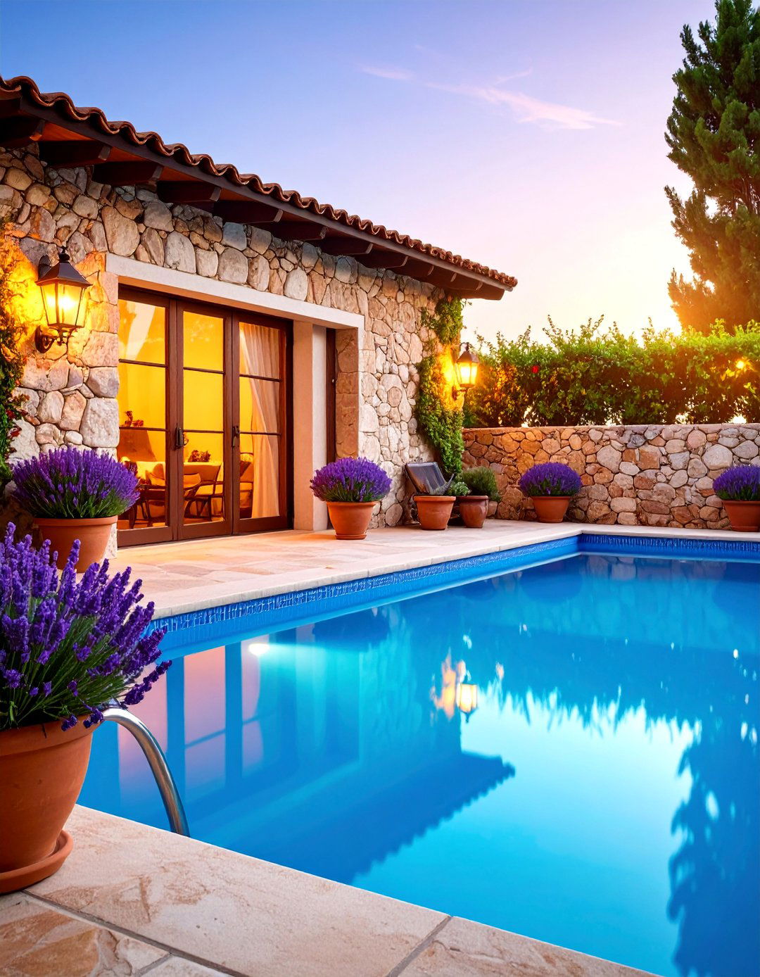 Stone Wall Mediterranean Hideaway - 25 Pool Privacy Ideas