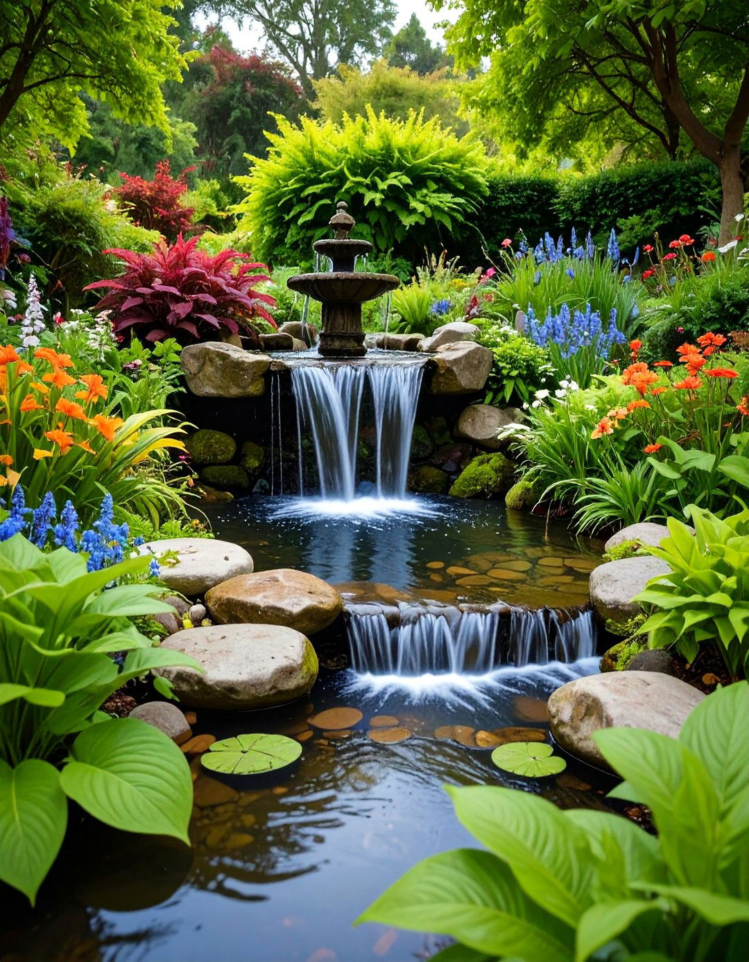 Stone Water Feature Garden - 25 Stone Garden Ideas