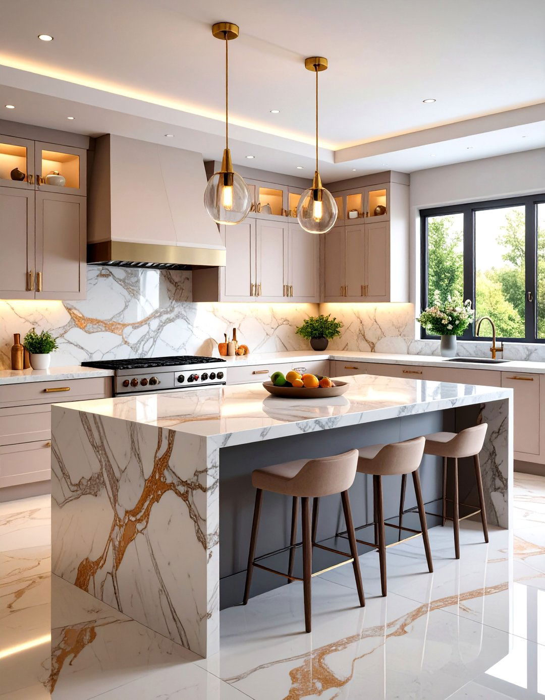 Stone and Marble Natural Texture Kitchen - 25 Natural Kitchen Design Ideas