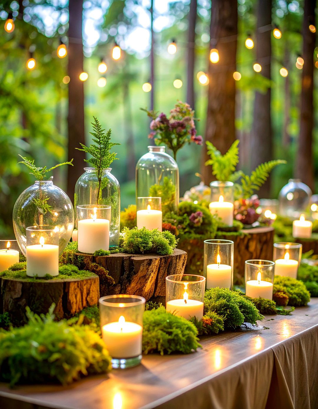 Stone and Moss Woodland Arrangement - 25 Rustic Wedding Centerpieces