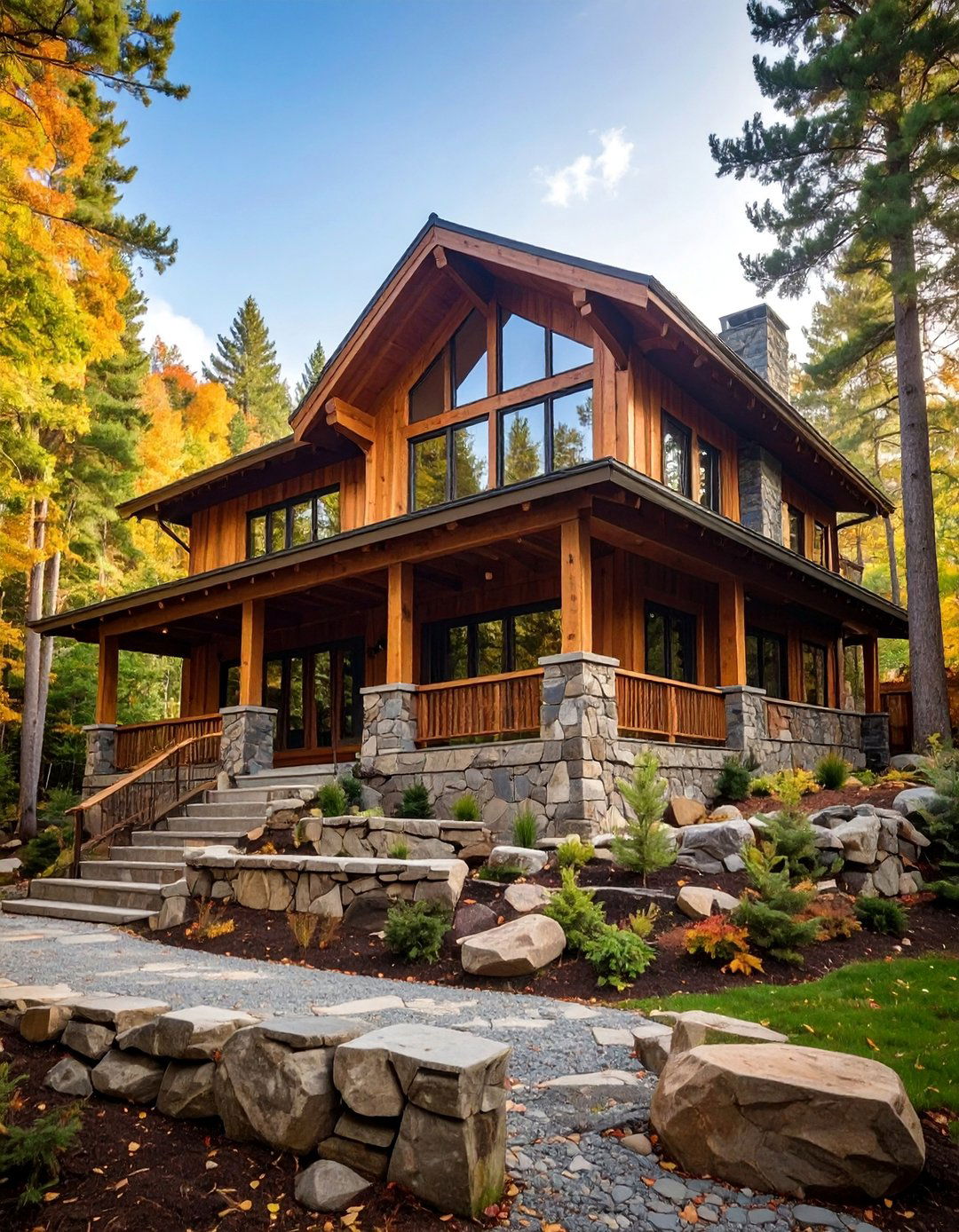 Stone and Timber Craftsman with Natural Integration - 25 Craftsman Style House Exterior Ideas