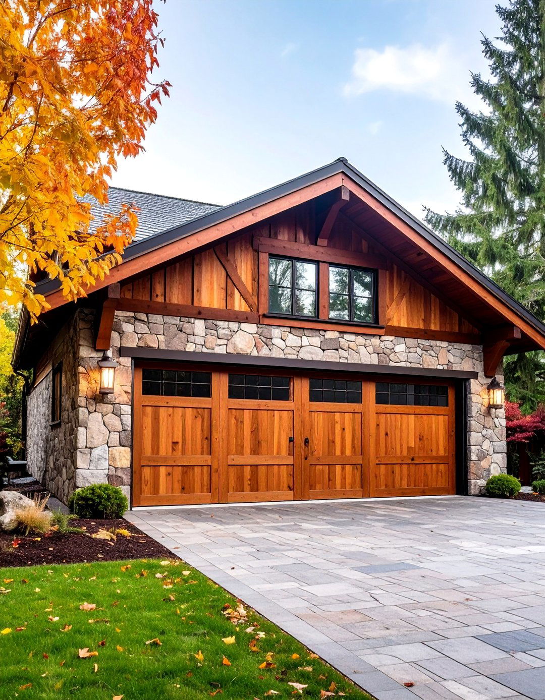 Stone and Timber Detached Garage - 25 Detached Garage Ideas