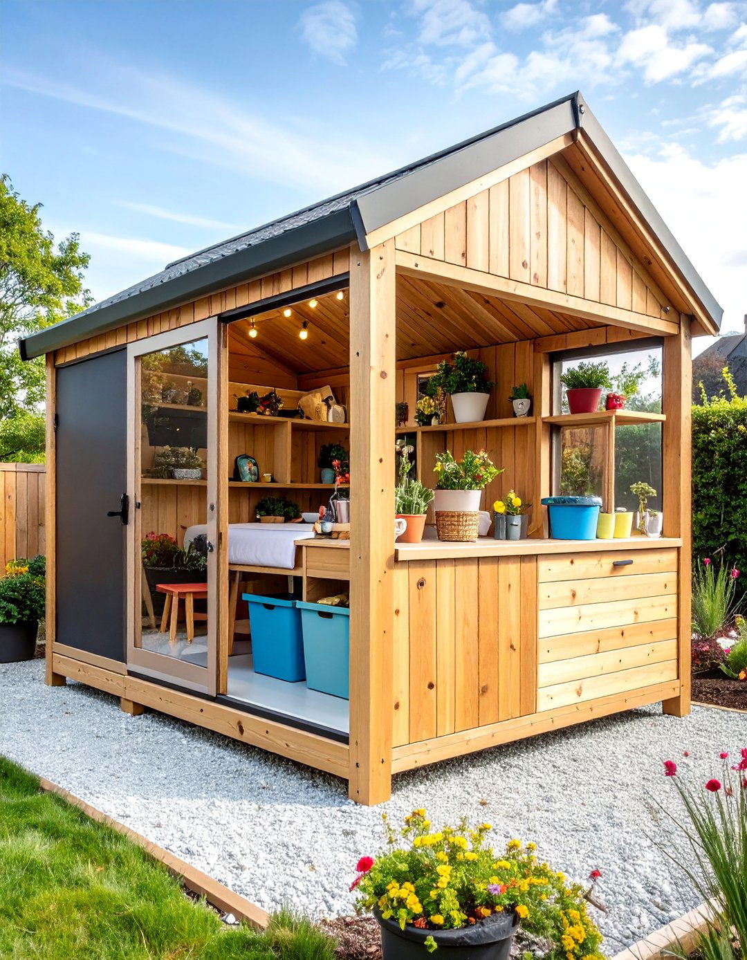Storage Adventure Shed with Organization Systems - 25 Backyard Ideas for Kids