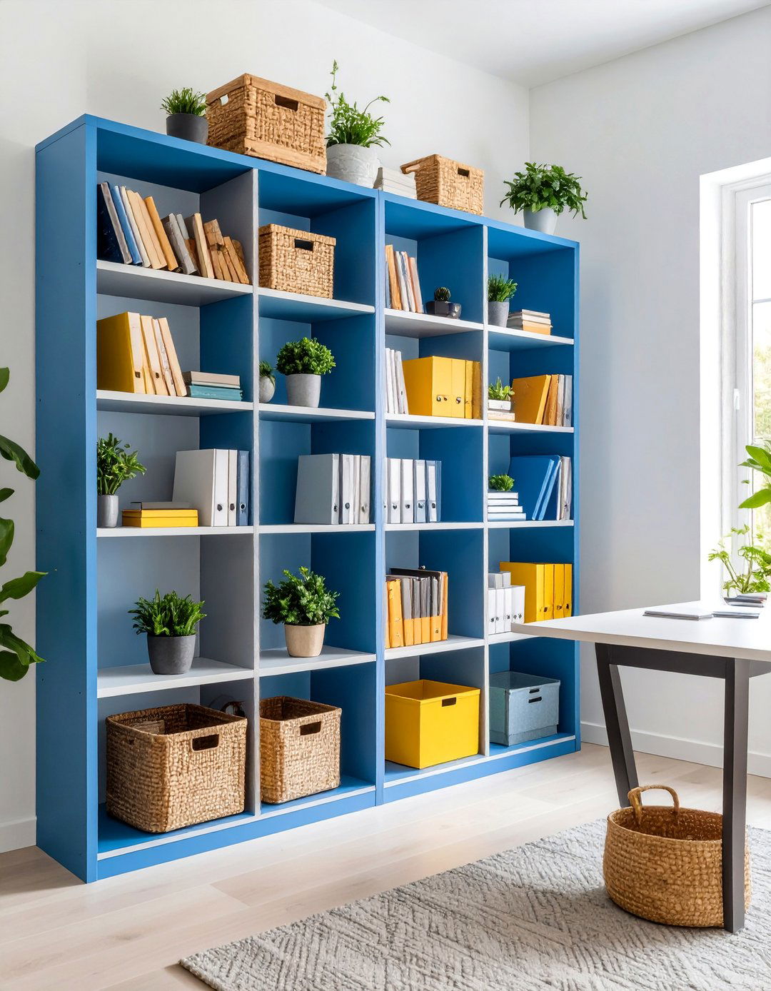 Storage Focused Functional Bookshelf Organization - 25 Bookshelf Decor Ideas