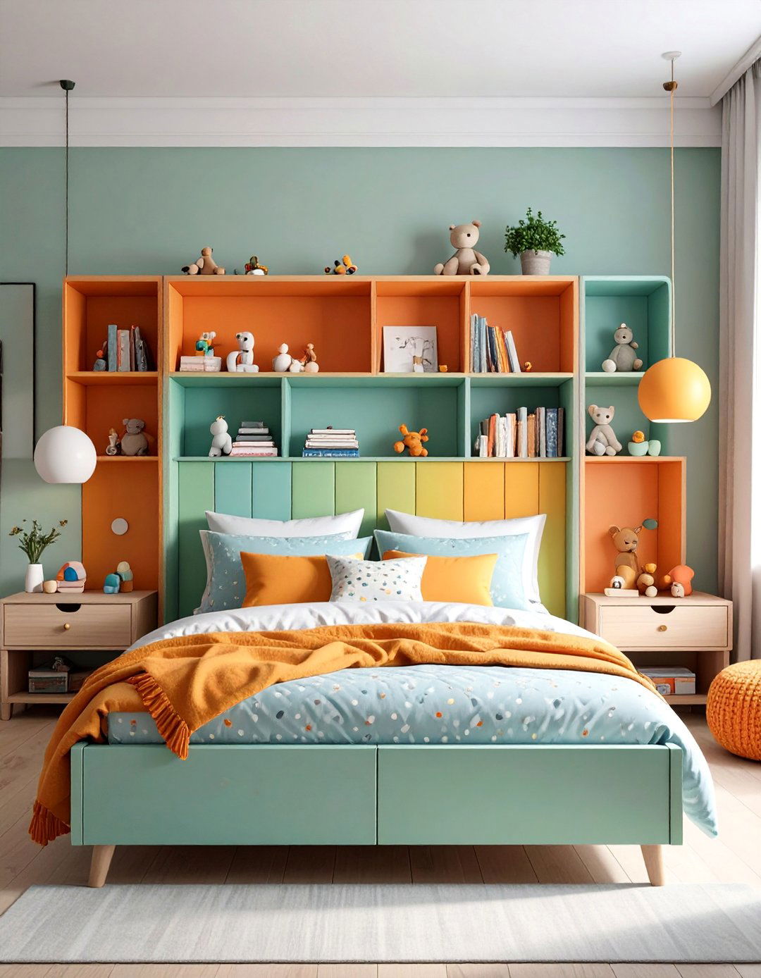 Storage Headboard with Hidden Compartments - 25 Toy Storage Ideas
