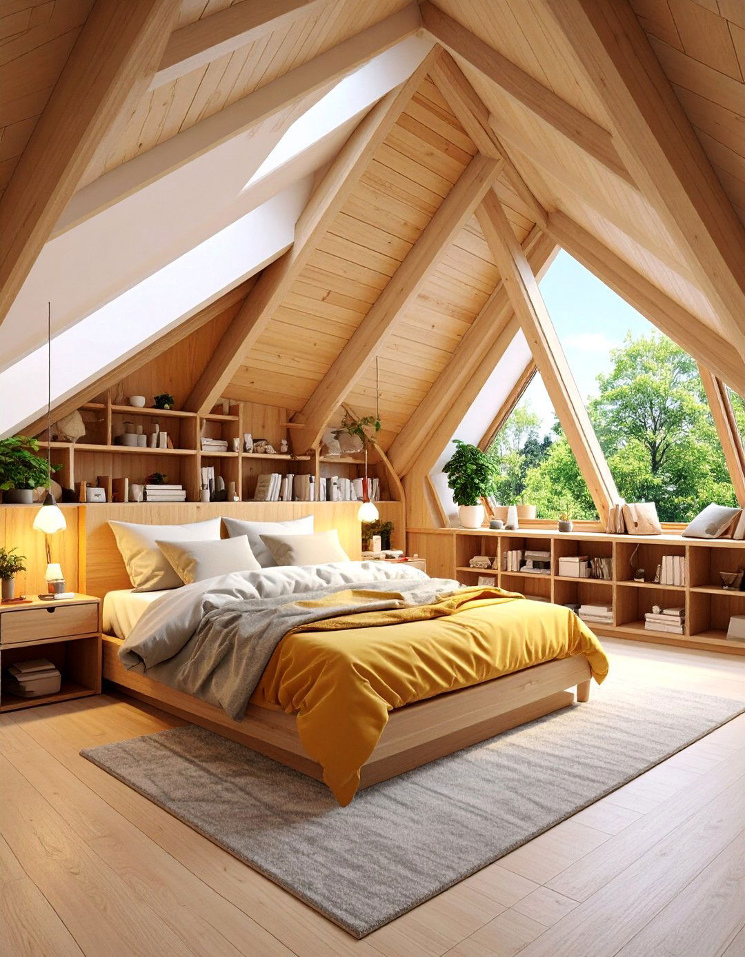 Storage Master Attic Bedroom with Built In Organization - 25 Attic Bedroom Ideas