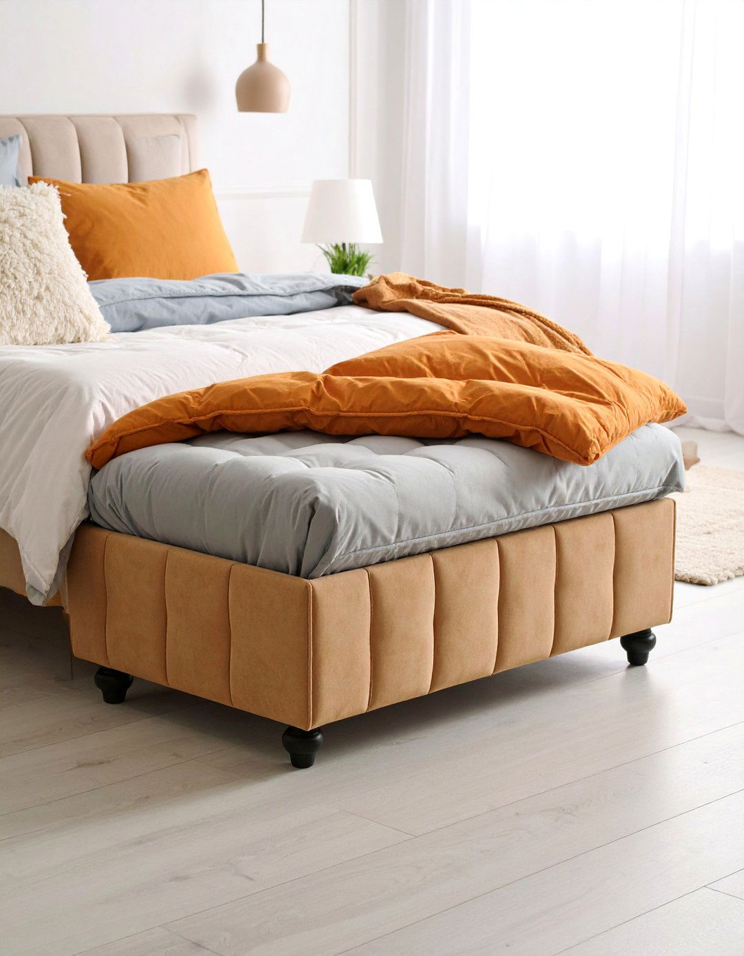 Storage Ottoman Bench Seating - 25 Comforter Storage Ideas