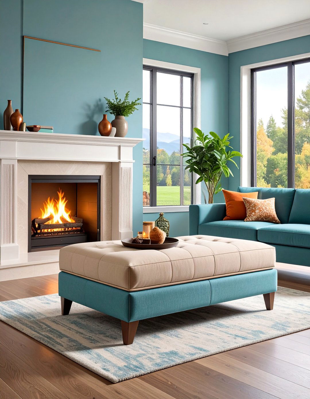 Storage Ottoman Fireplace Bench - 25 Fireplace Bench Ideas