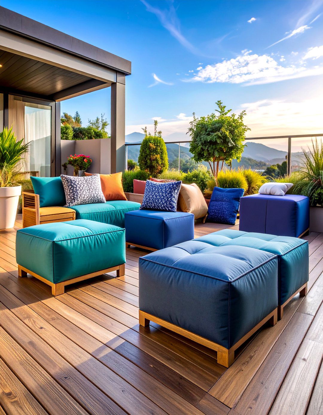 Storage Ottoman Seating Cluster - 25 Deck Seating Ideas