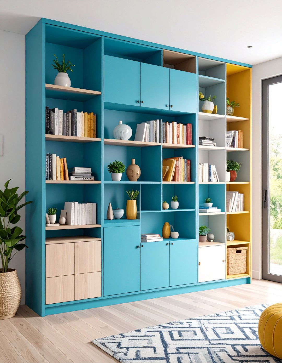 Storage Walls with Room Divider Functions - 25 Tiny House Storage Ideas