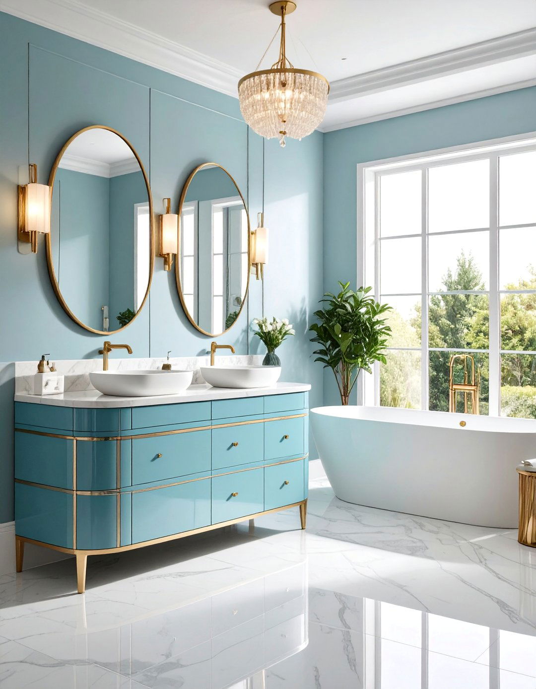 Streamline Moderne Art Deco Bathroom - 25 Art Deco Bathroom Ideas