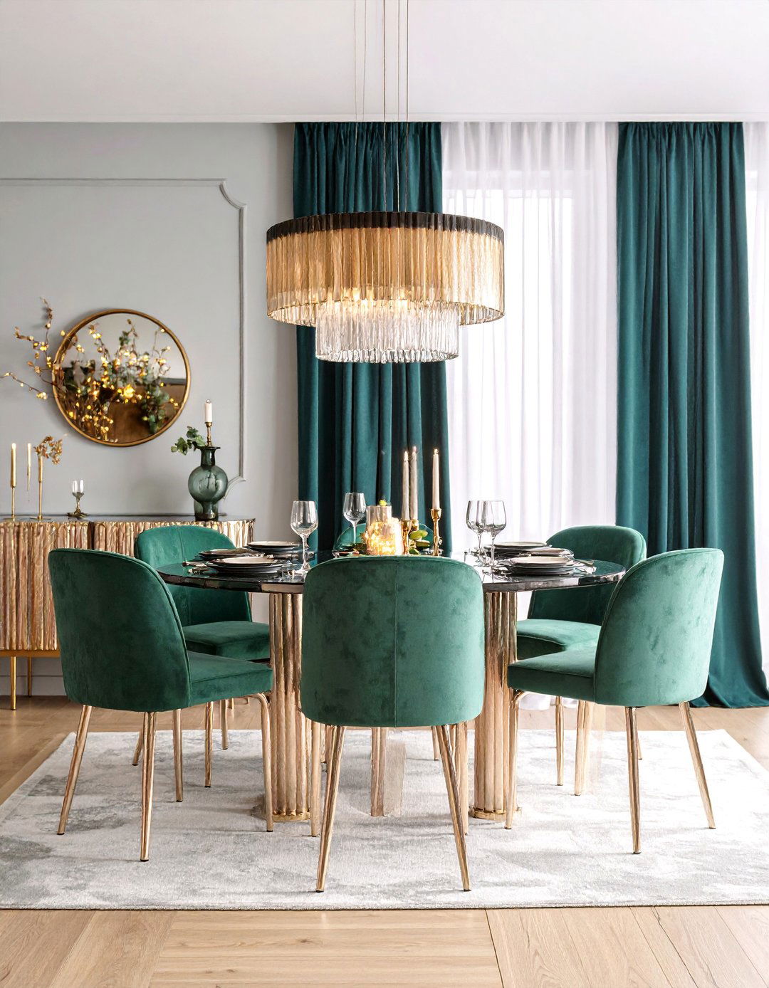 Streamlined Chrome Art Deco Dining Room - 25 Art Deco Dining Room Ideas