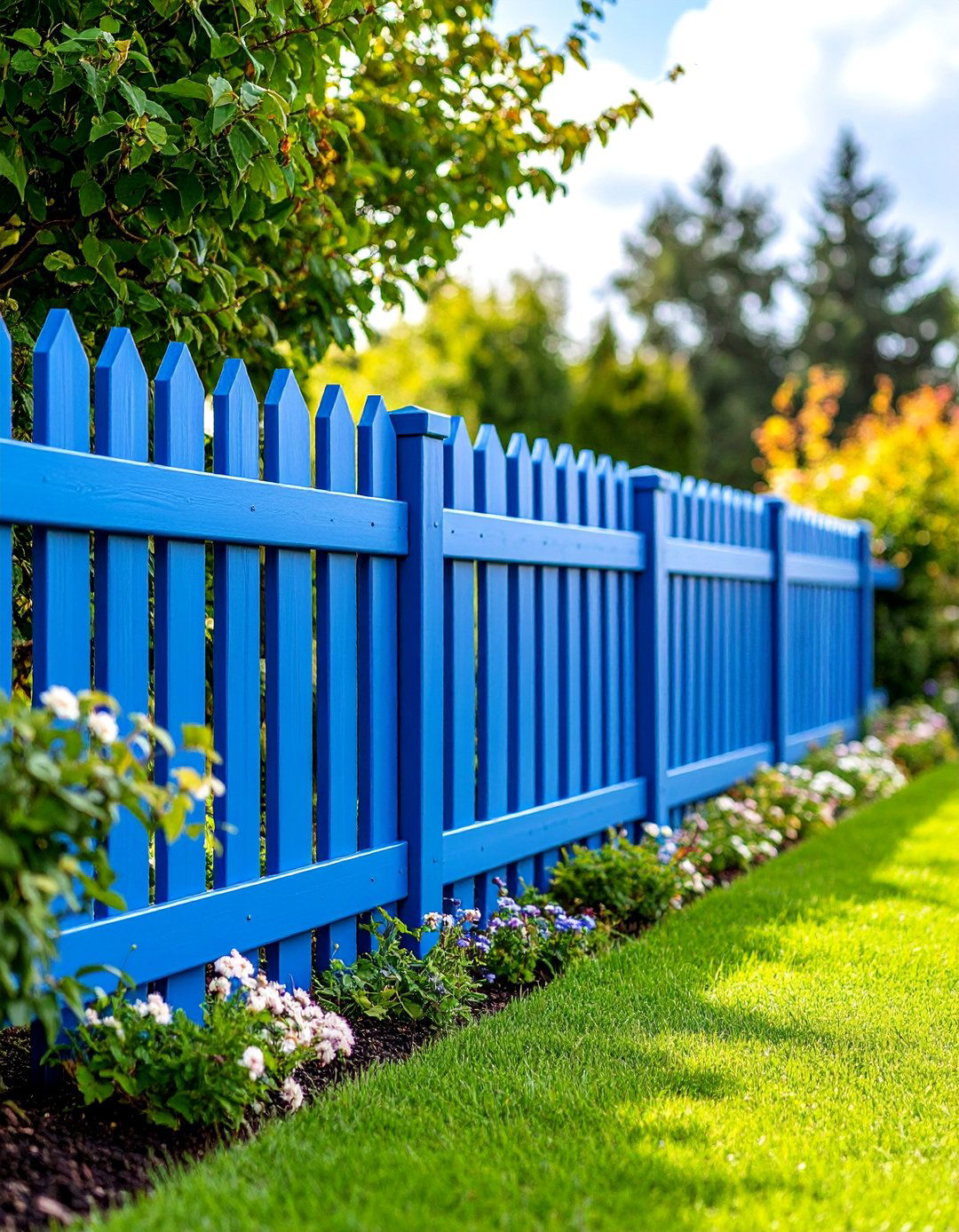 Striking Blue Vinyl Fence for Tranquil Spaces - 25 Vinyl Fence Colors