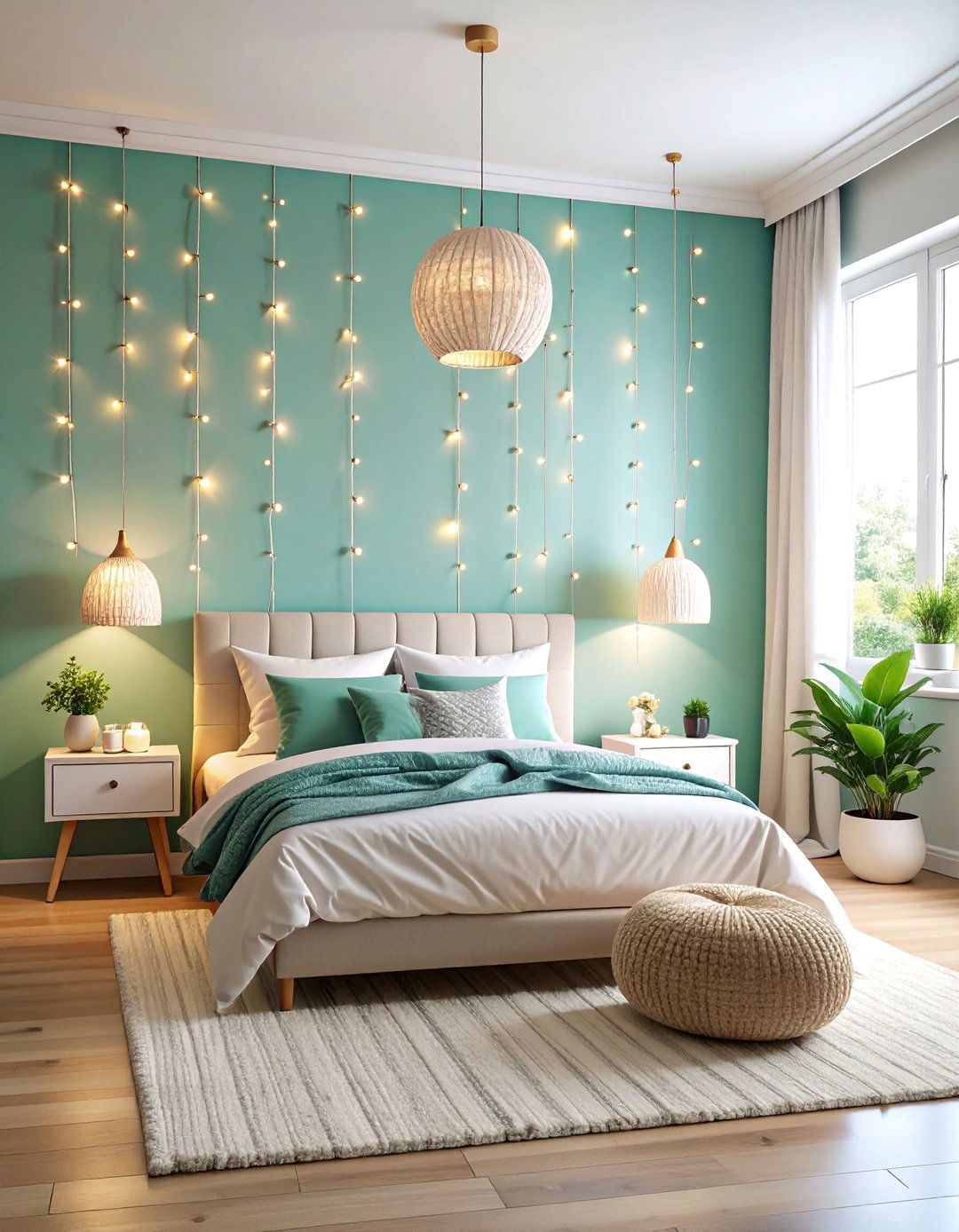 String Light Wall Installation - 25 Wall Decor Ideas