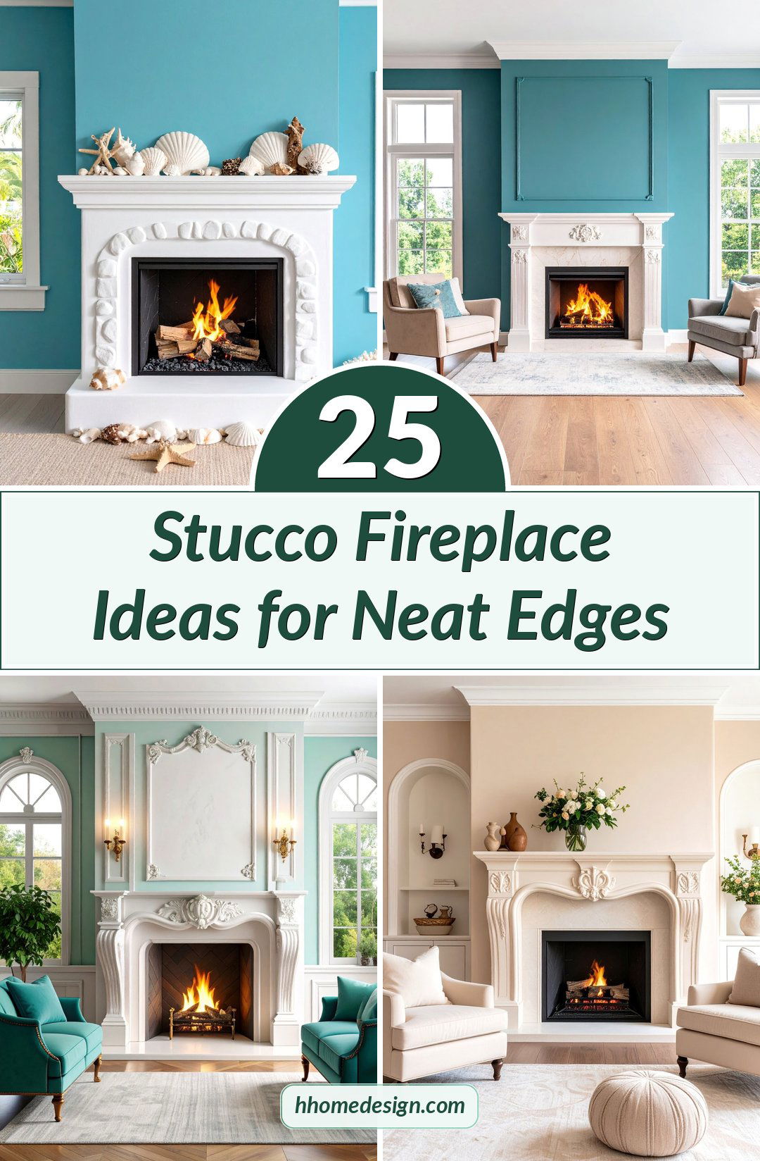 25 Stucco Fireplace Ideas for Neat Edges