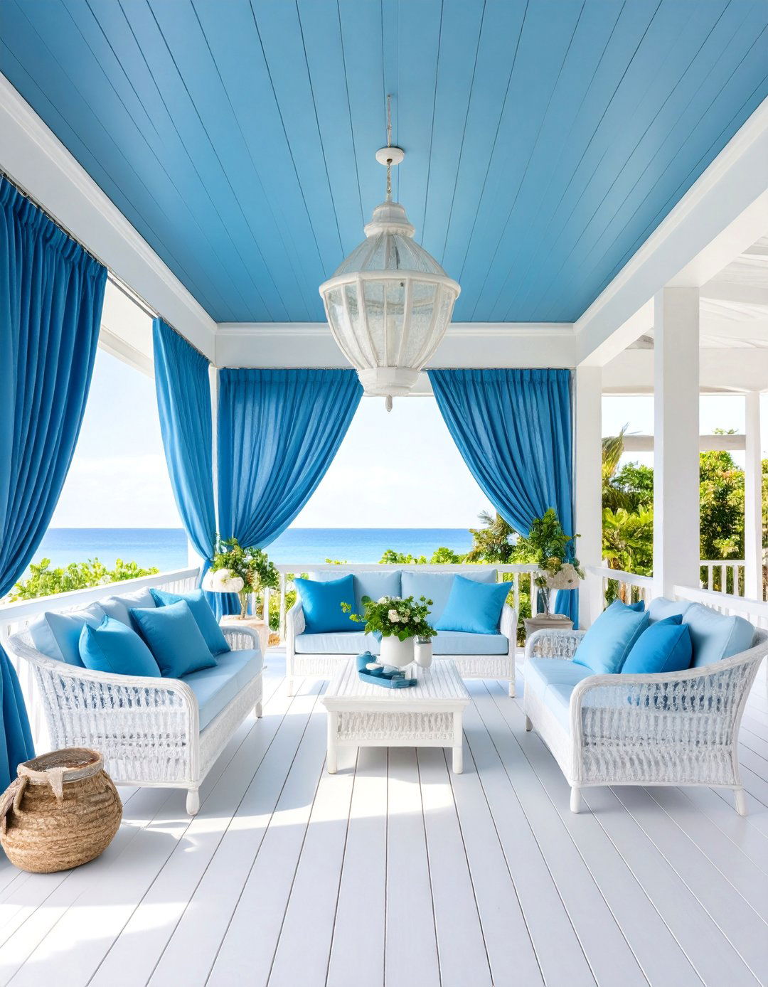 Subtle Blue Vinyl Ceiling Panels - 25 Vinyl Porch Ceiling Ideas