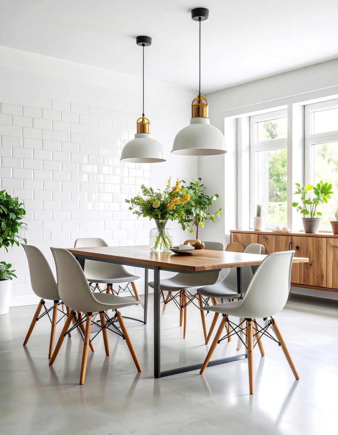 Subway Tile Industrial Dining Room - 25 Industrial Dining Room Ideas