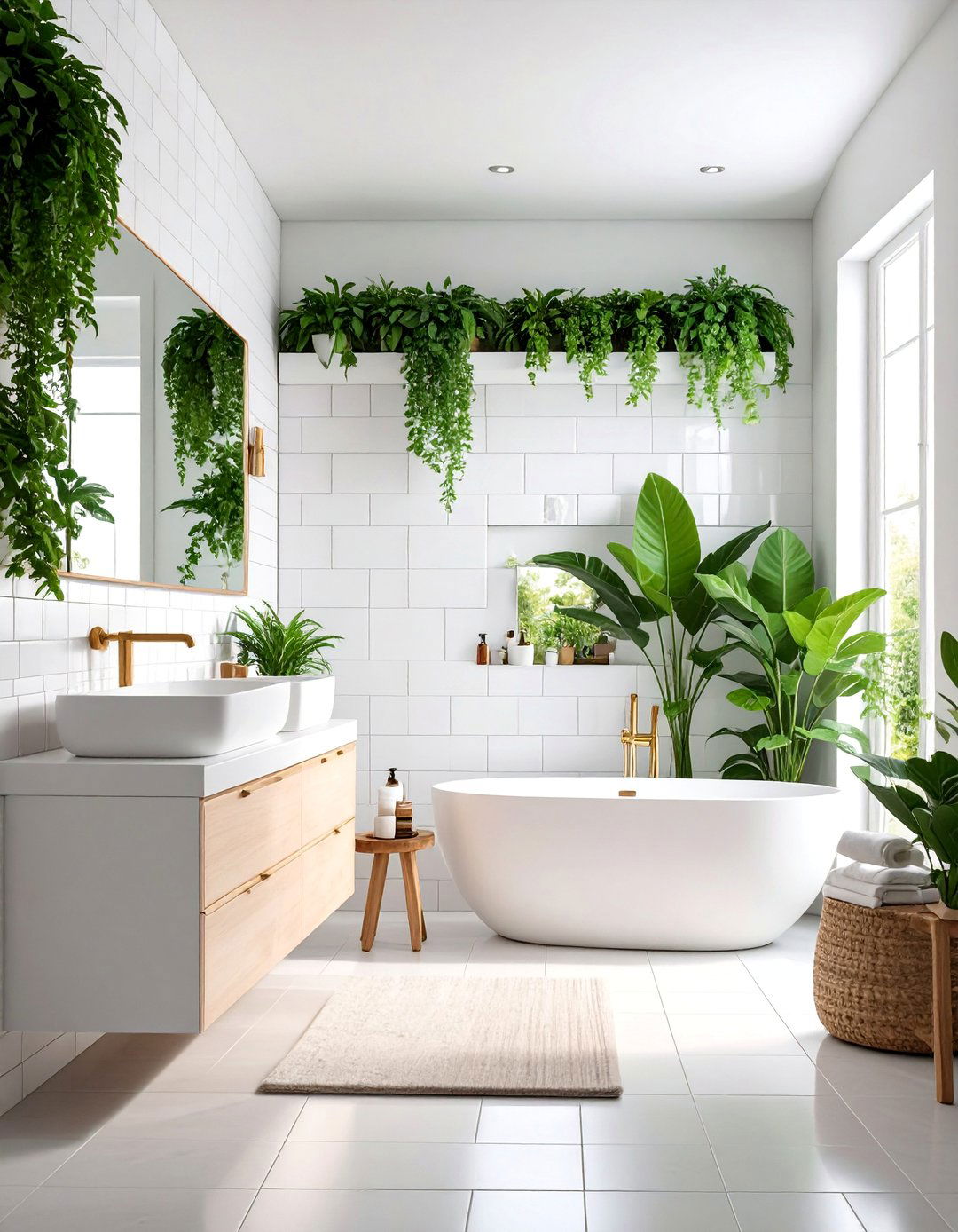 Subway Tiles in Vertical Stack Pattern - 25 Bathroom Wall Ideas
