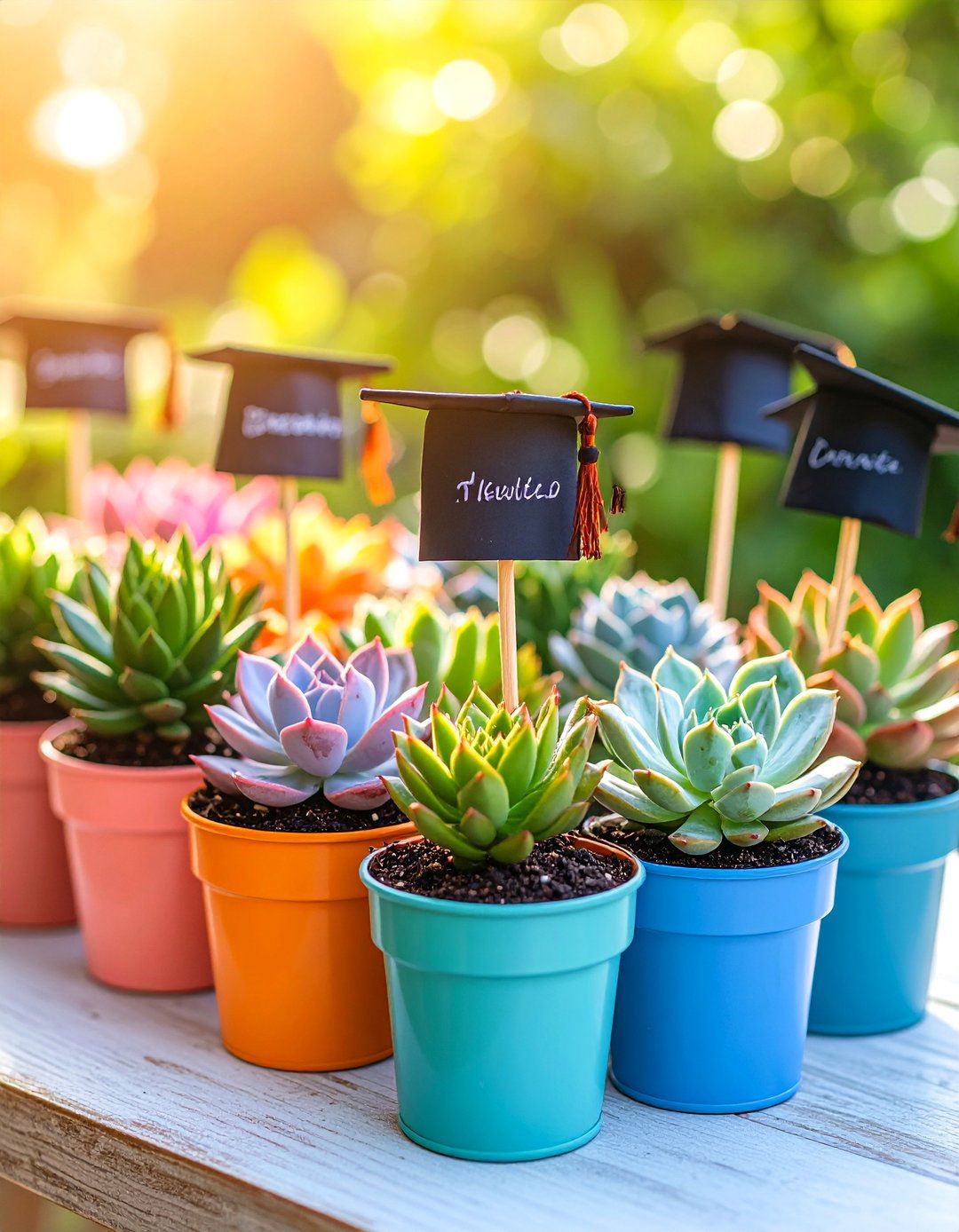 Succulent Garden Graduation Centerpiece - 25 Graduation Centerpiece Ideas