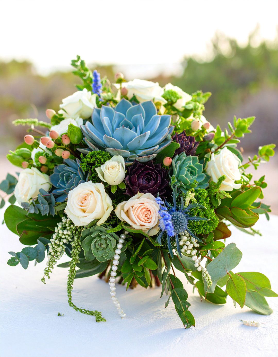 Succulent Garden Textural Bouquet - 25 Wedding Bouquet Ideas