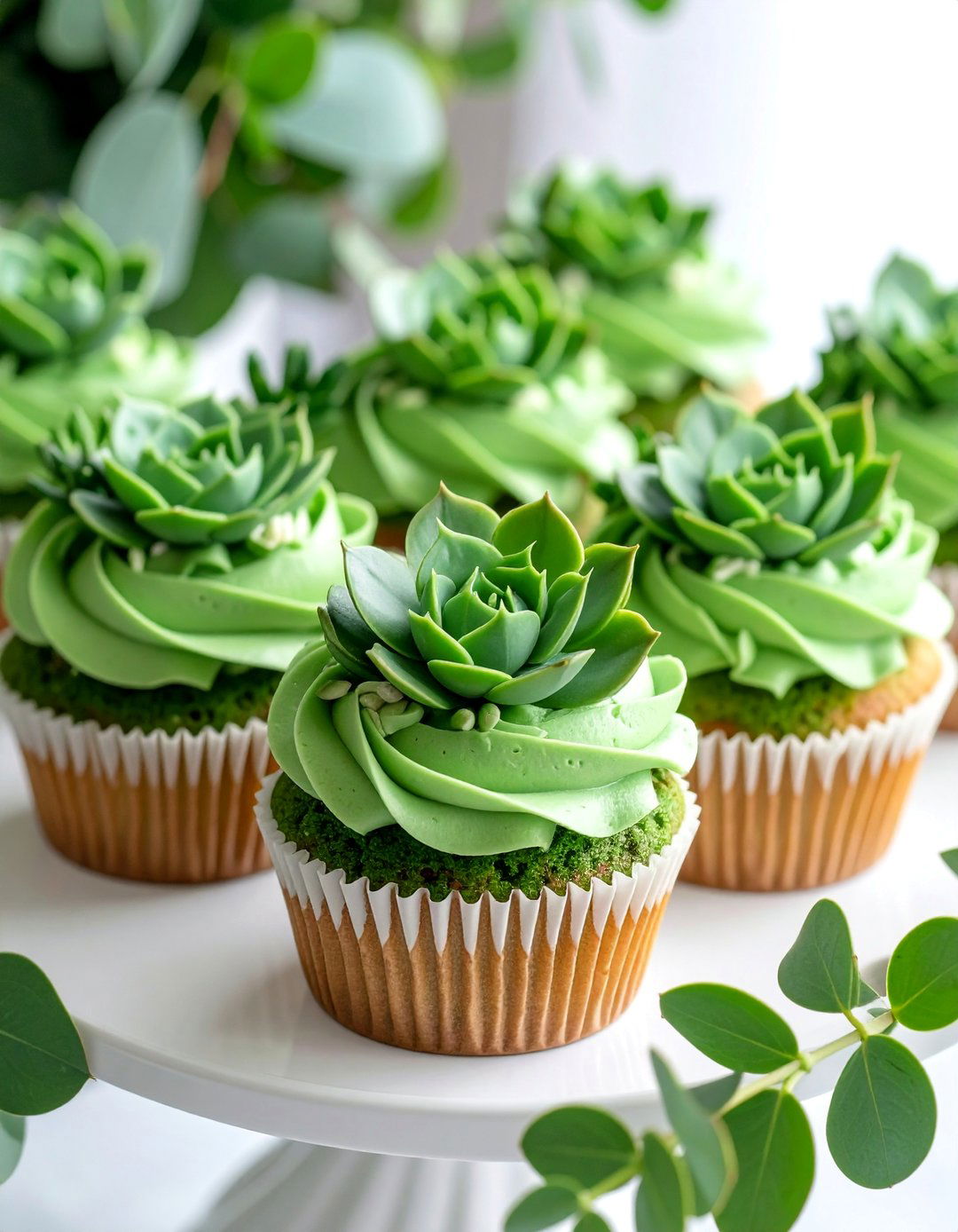 Succulent Garden Wedding Cupcakes with Buttercream Plants - 25 Wedding Cupcake Ideas