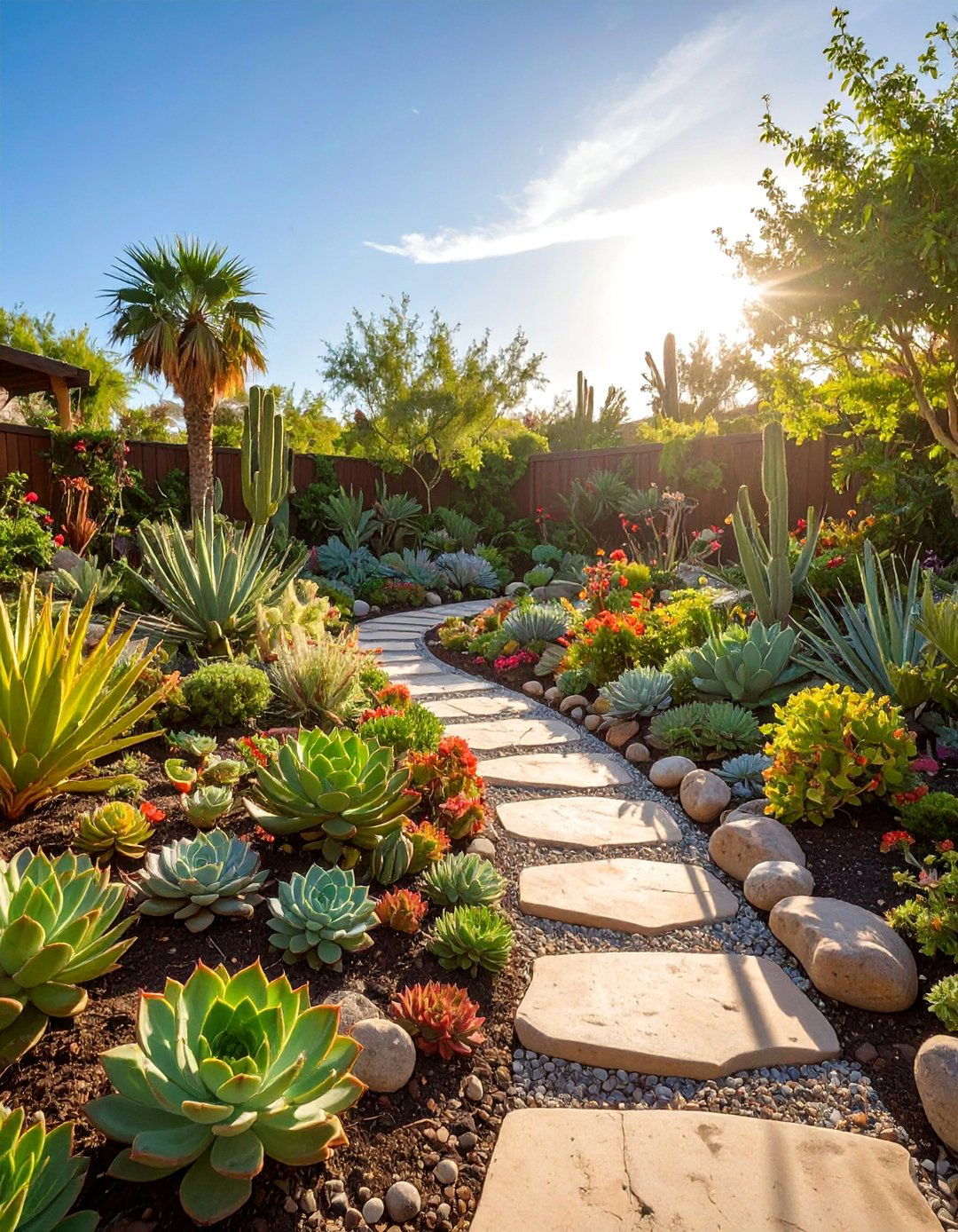 Succulent Garden with Drought Resistant Landscaping - 25 Backyard Ideas
