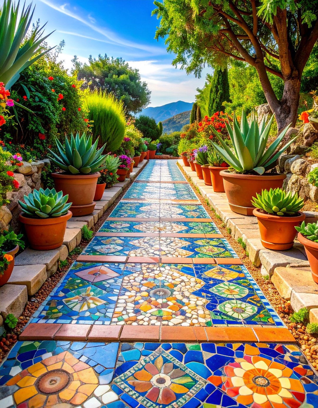 Succulent Mosaic Garden Pathway - 25 Boho Garden Ideas