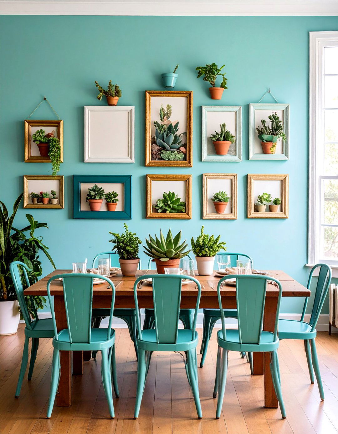 Succulent Picture Frame Art Wall - 25 Indoor Plant Wall Ideas