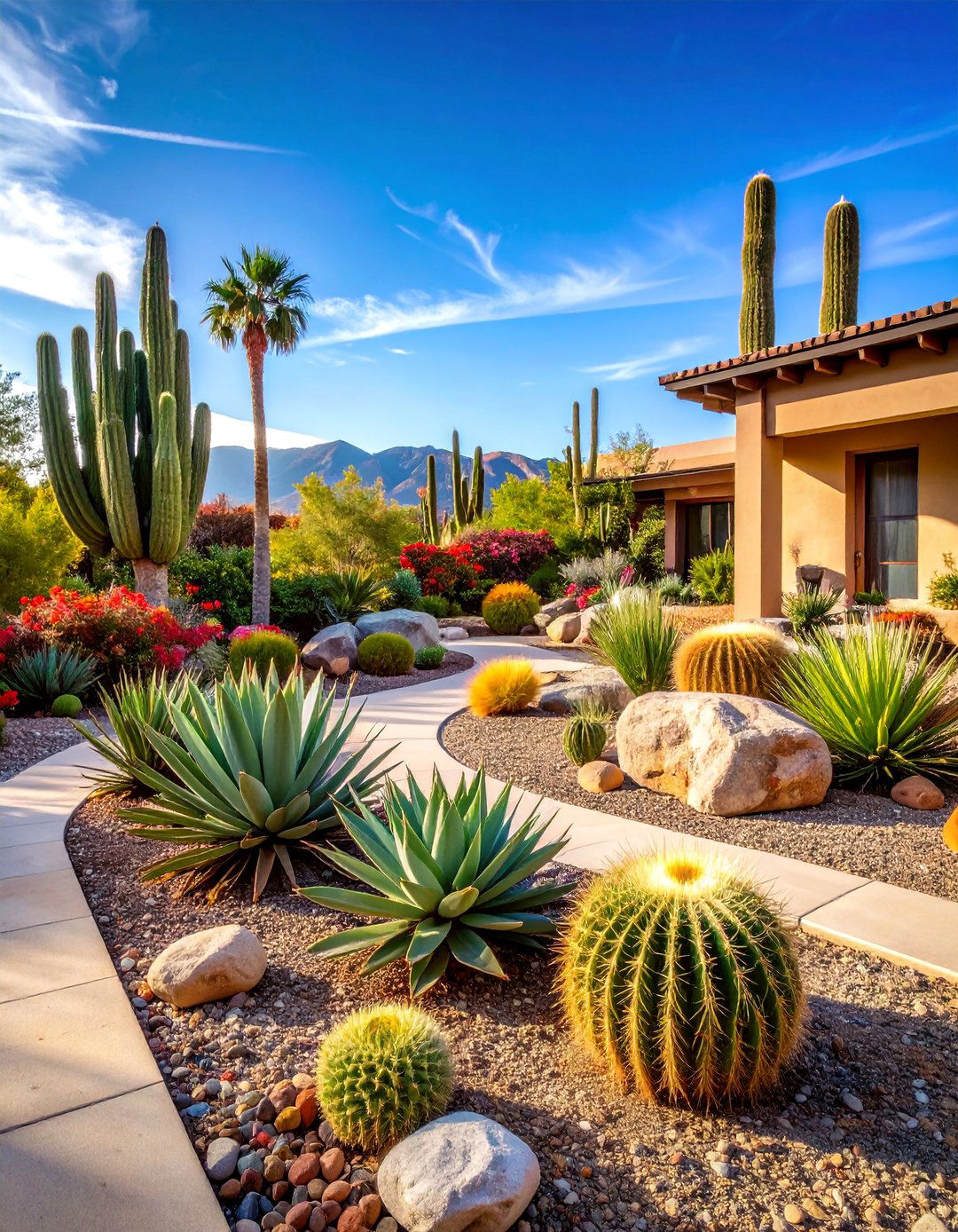 Succulent Rock Garden with Desert Style Hardscaping - 25 South Florida Landscaping Ideas