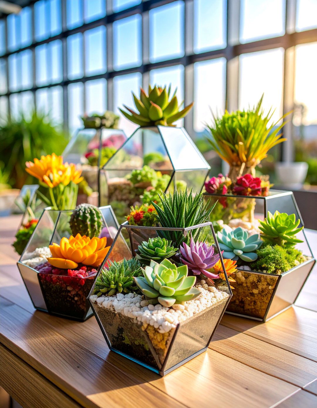 Succulent Terrarium Garden Display - 25 non-floral wedding centerpiece ideas
