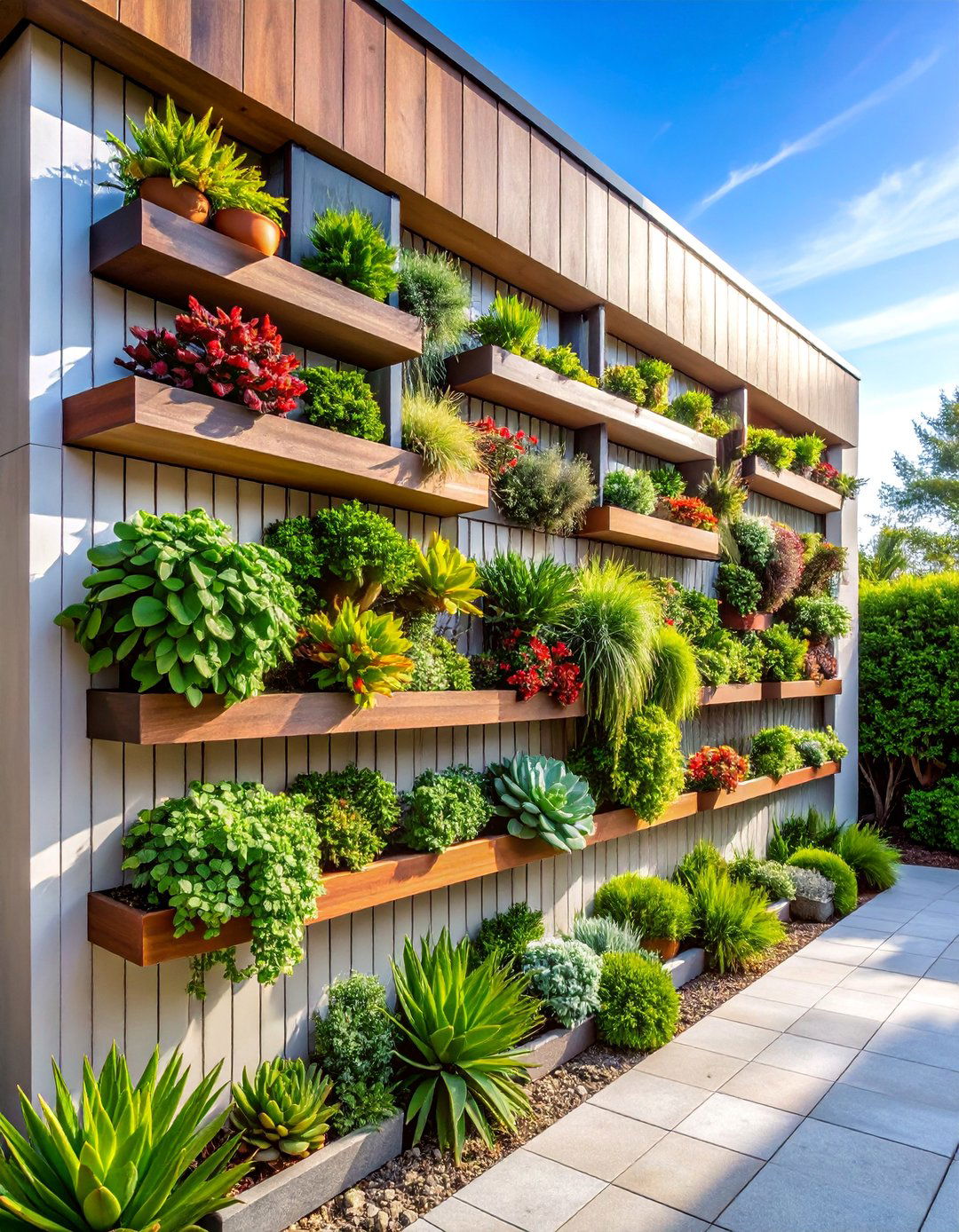 Succulent Wall Garden with Modern Design - 25 Small Garden Ideas