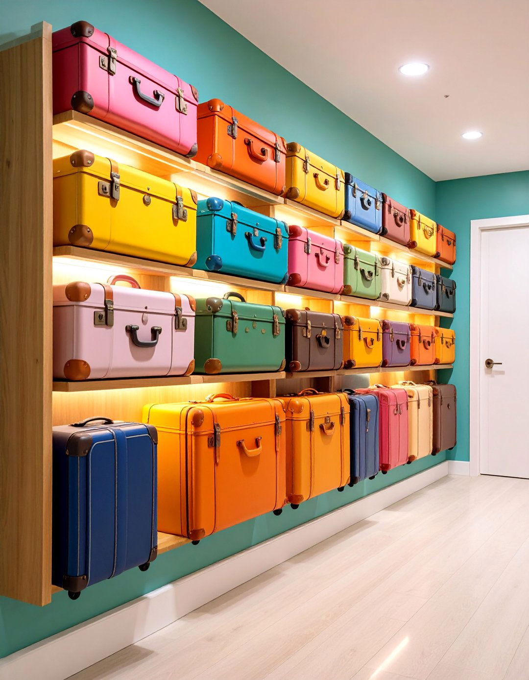 Suitcase Wall Bar with Vintage Charm - 25 Home Bar Ideas On A Budget