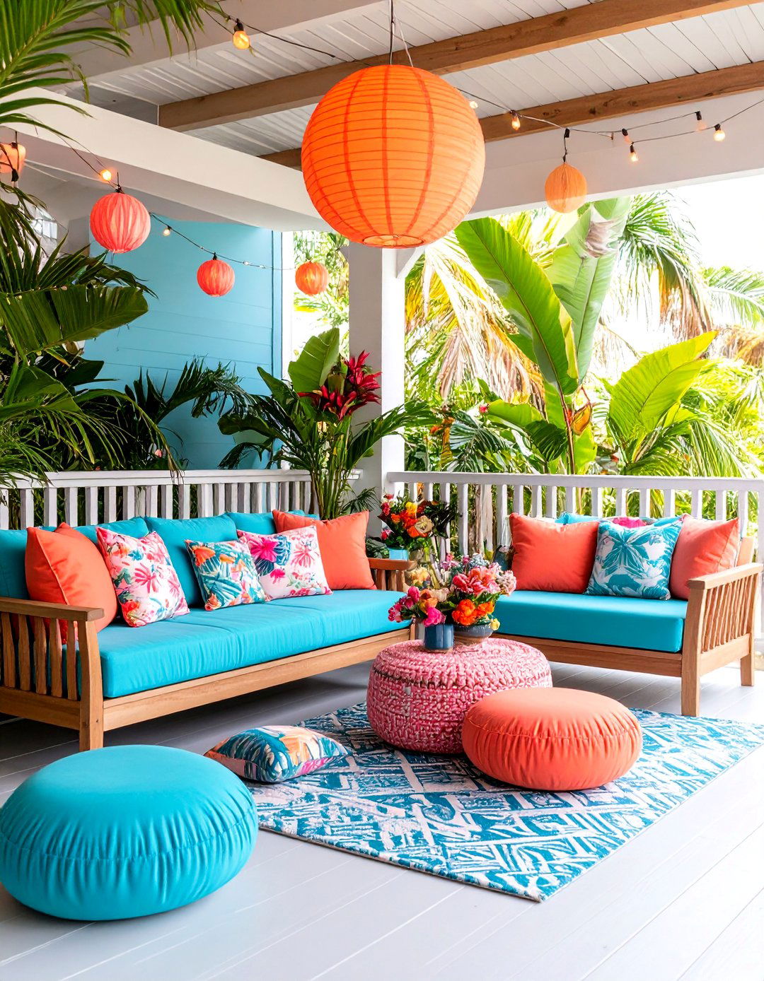 Summer Beach Party Vibes - 25 Small Front Porch Ideas