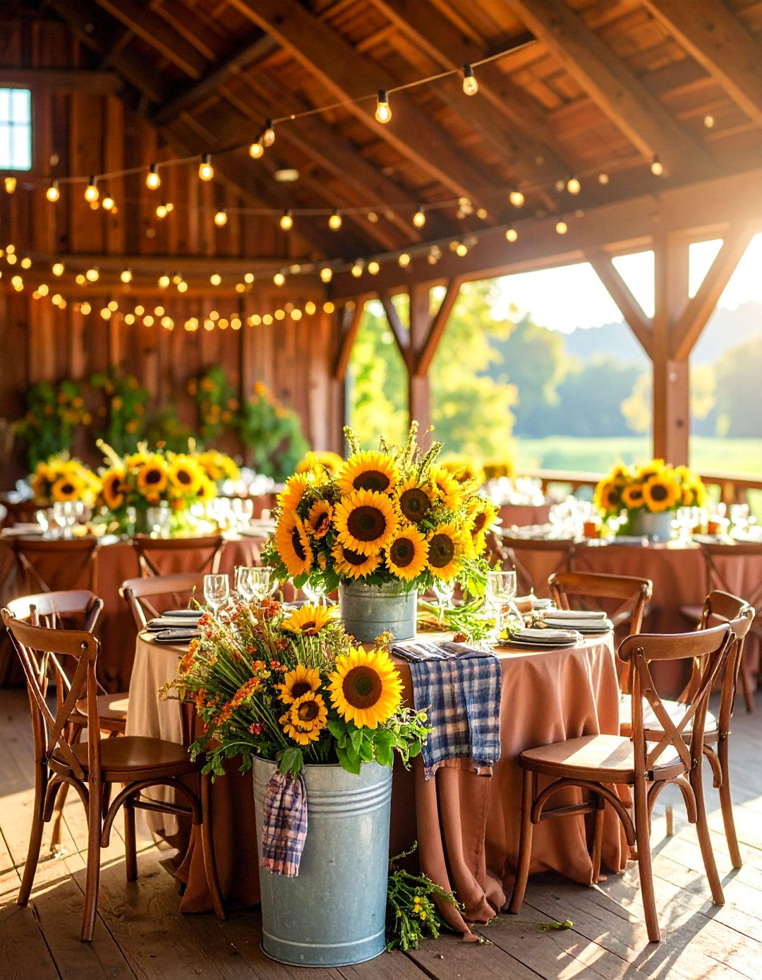 Sunflower and Corn Stalk Country Wedding - 25 Fall Wedding Décor Ideas
