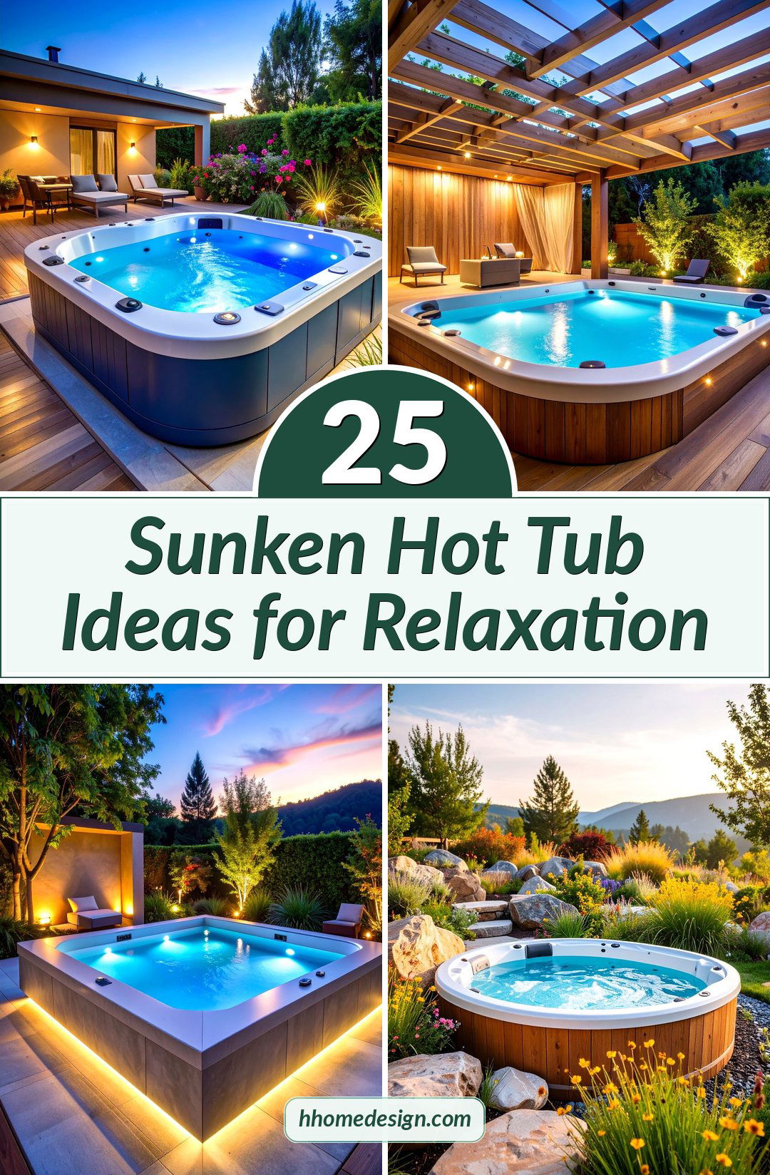 25 Sunken Hot Tub Ideas for Relaxation