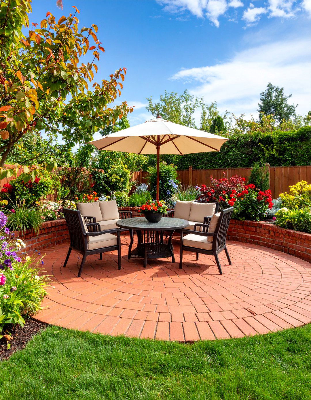 Sunken Red Paver Patio - 25 Red Paver Patio Ideas